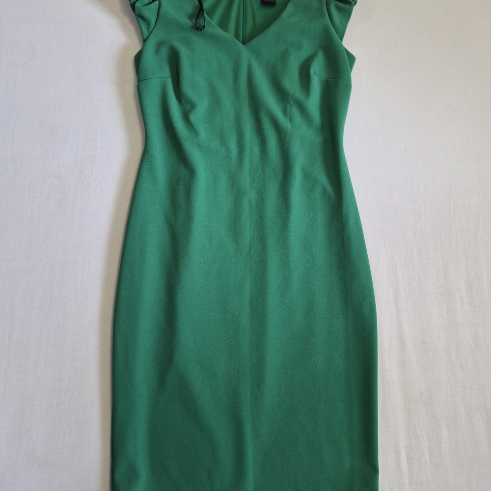 Green Sheath V-Neck Women’s Dress